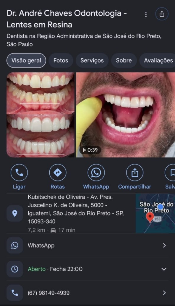 Perfil do Dr. André no Google